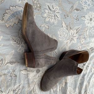 Grey suede ankle boots